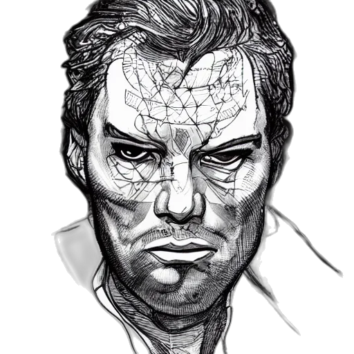 face, mask, comic book art, pencil sketch transparent PNG cut-out