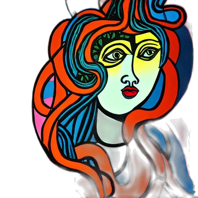face, jewelry, mask, staff, cartoon, fantasy art, oil painting, watercolor transparent PNG cut-out
