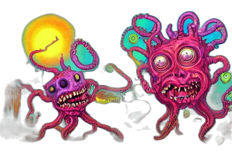 creature, mask, concept art, 3d render transparent PNG cut-out