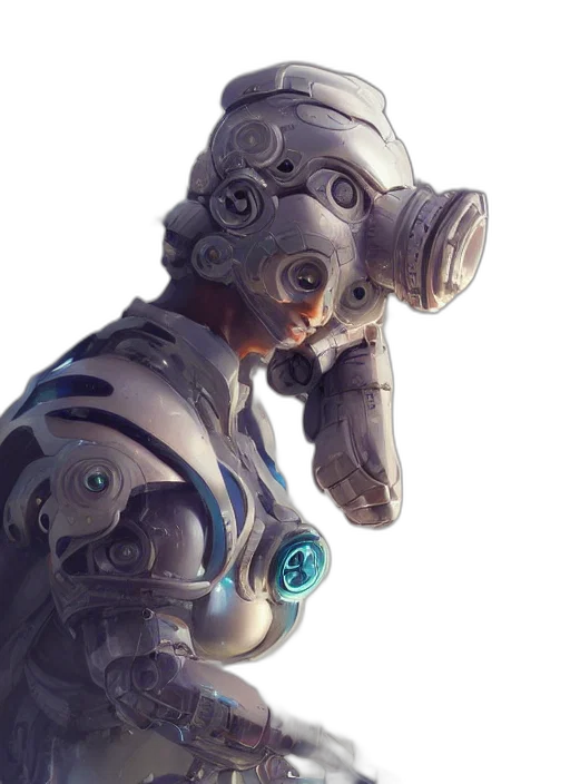 robot, mask, face, weapon transparent PNG cut-out