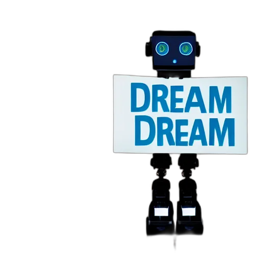 robot, 3d render, concept art, pixel art, artificial, intelligence, holding, sign transparent PNG cut-out