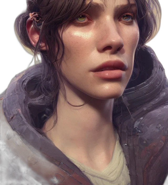 face, jacket, staff, dragon, fantasy art, photorealistic, concept art, cyberpunk transparent PNG cut-out