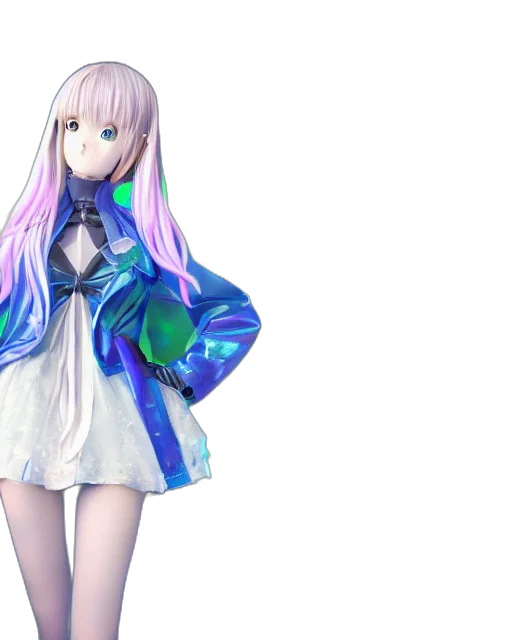 jacket, 3d render, concept art, vaporwave transparent PNG cut-out