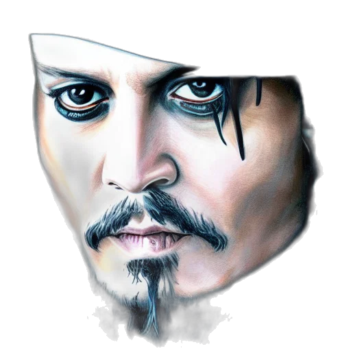 face, mask, photorealistic, watercolor, fantasy art, oil painting, portrait, johnny transparent PNG cut-out