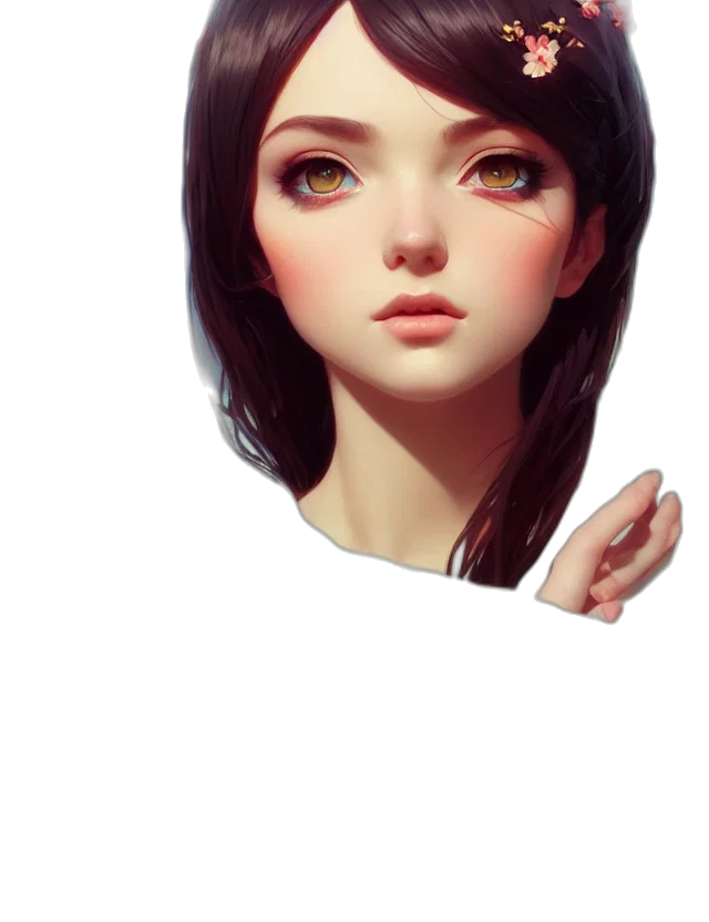 face, mask, hair, jewelry, photorealistic, concept art, 3d render, fantasy art transparent PNG cut-out