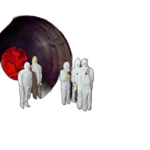 staff, robot, umbrella, jacket, 3d render, concept art, pixel art, outer space transparent PNG cut-out