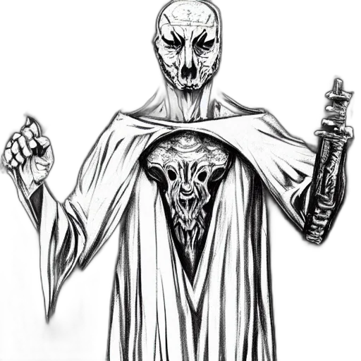mask, staff, creature, concept art transparent PNG cut-out