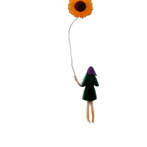flower, dress, umbrella, staff transparent PNG cut-out