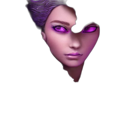 face, mask, crown, staff, concept art, fantasy art, 3d render, vaporwave transparent PNG cut-out