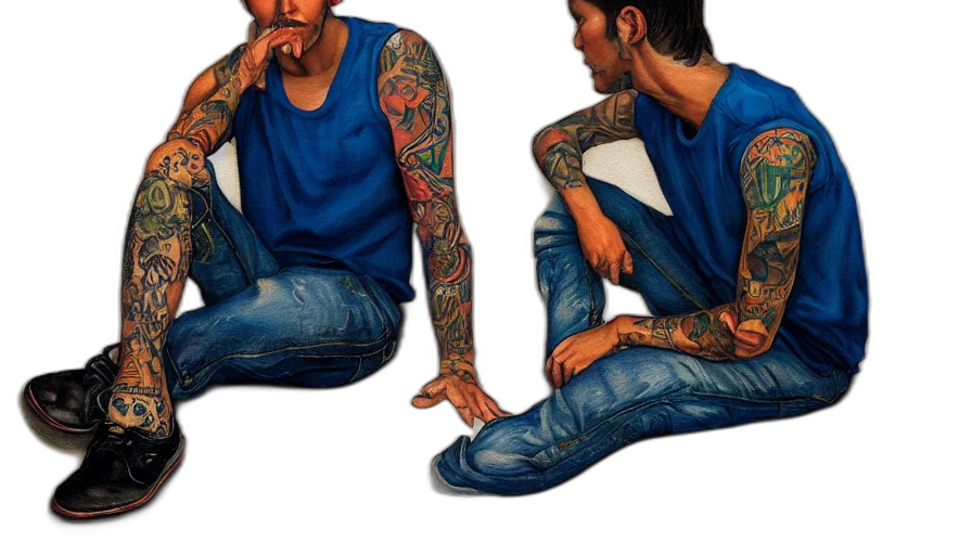 shoes, jacket, photorealistic, concept art, comic book art, cartoon, blue, colorful transparent PNG cut-out