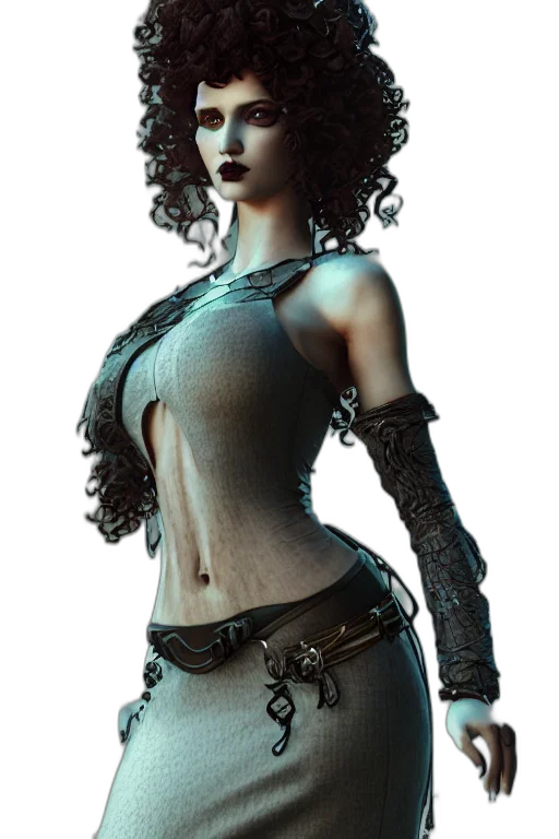 dress, staff, robot, jewelry, concept art, fantasy art, comic book art, cyberpunk transparent PNG cut-out