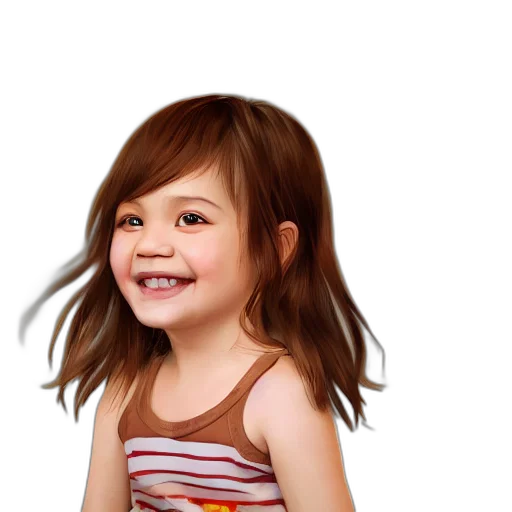 face, hair, dress, photorealistic, 3d render, oil painting, cartoon, cute transparent PNG cut-out