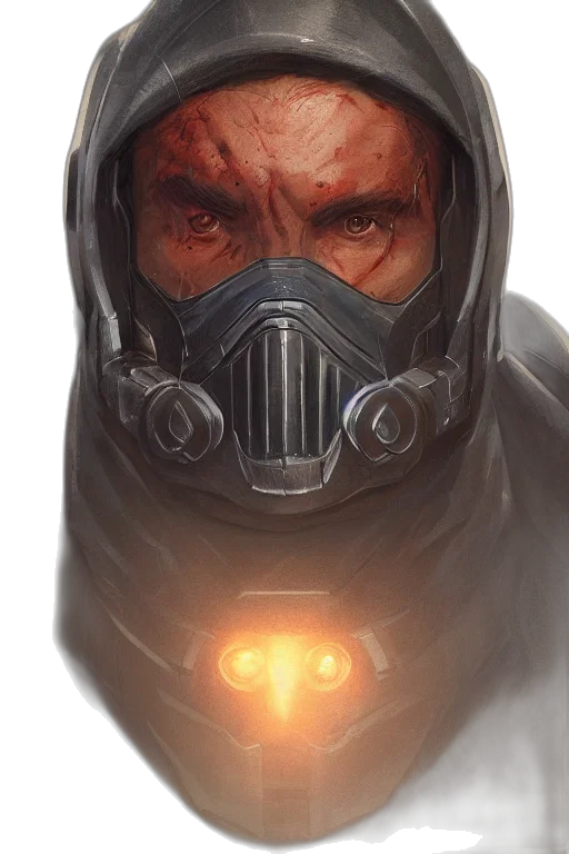 mask, face, robot, concept art transparent PNG cut-out