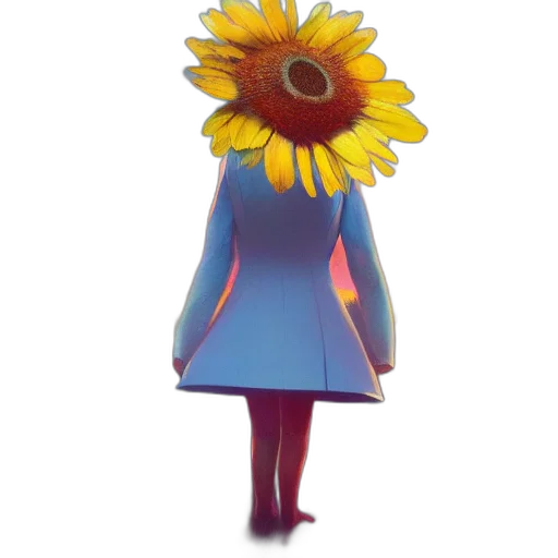 flower, dress, staff, crown, concept art, 3d render, pixel art, watercolor transparent PNG cut-out