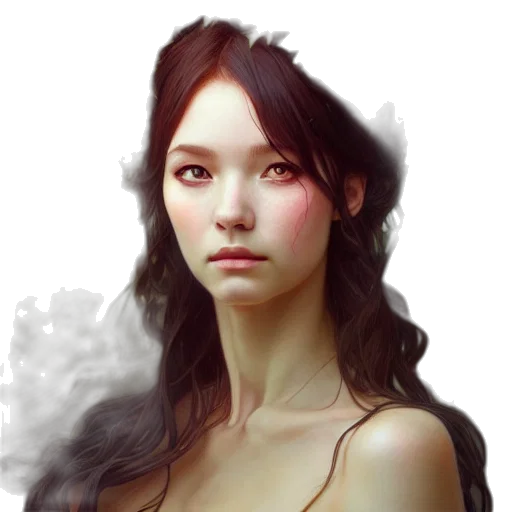 face, dragon, dress, fantasy art transparent PNG cut-out