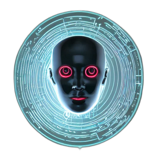 robot, face, mask, cyberpunk transparent PNG cut-out