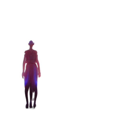 dress, robot, creature, staff transparent PNG cut-out