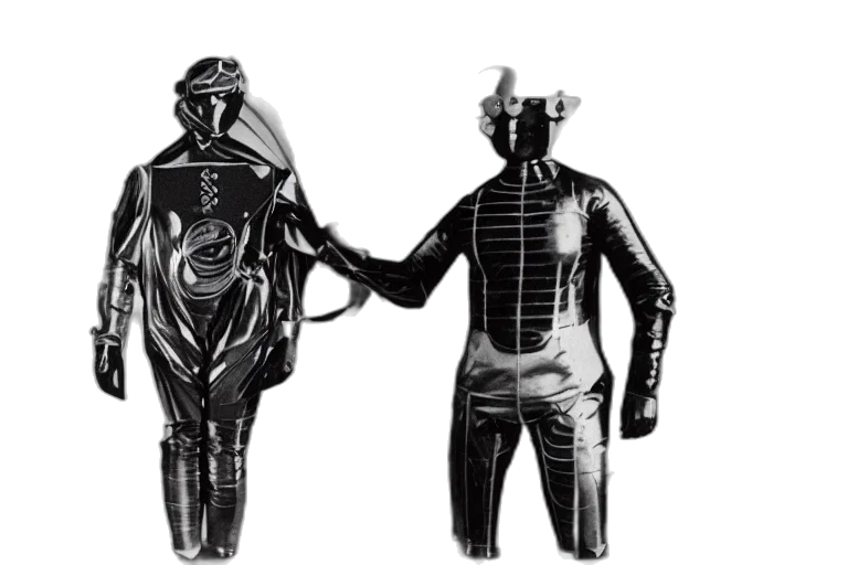 robot, mask, jacket, jewelry transparent PNG cut-out