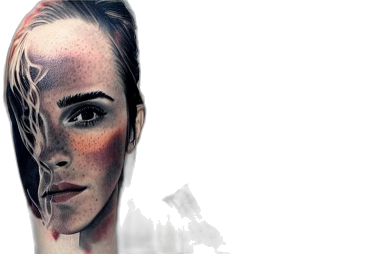 face, mask, watercolor, photorealistic transparent PNG cut-out