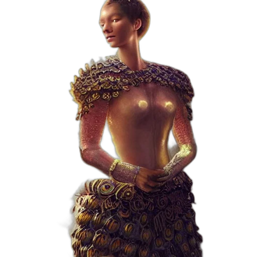 dress, jewelry, crown, sword, fantasy art, concept art, 3d render, photorealistic transparent PNG cut-out