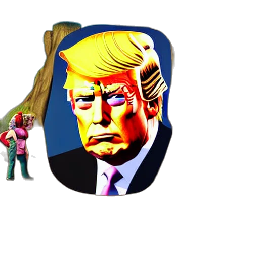 mask, weapon, animal, vaporwave, pixel art, concept art, cartoon, portrait transparent PNG cut-out