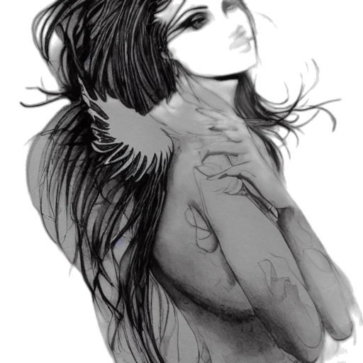 creature, mask, pencil sketch, fantasy art transparent PNG cut-out