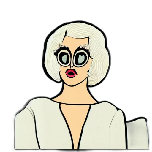 face, jacket, jewelry, cartoon, comic book art, concept art, pixel art, stylized transparent PNG cut-out