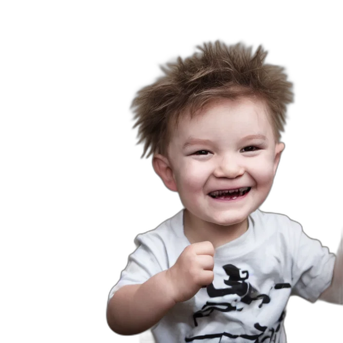 hair, face, photorealistic, 3d render, portrait, evil, toddler, good transparent PNG cut-out