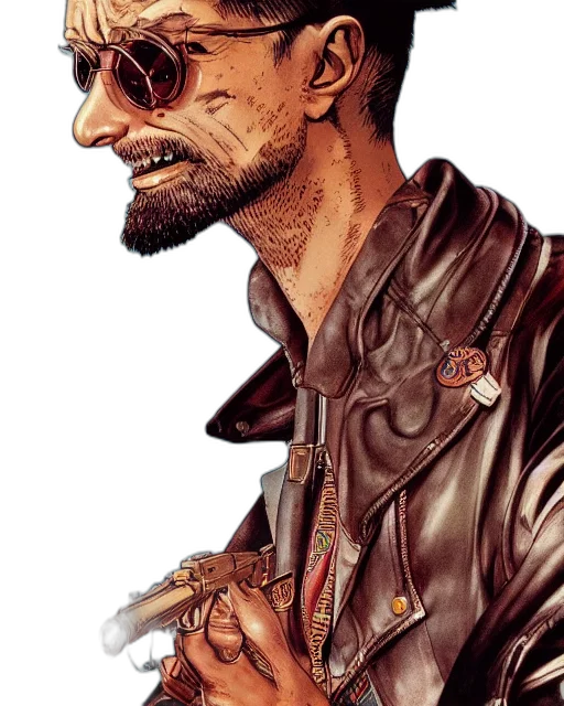 jacket, face, comic book art, concept art transparent PNG cut-out