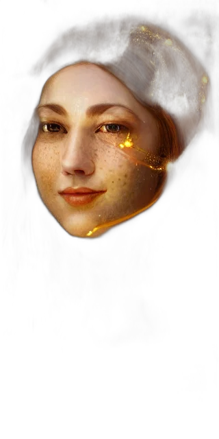 face, mask, crown, robot, photorealistic, fantasy art, 3d render, concept art transparent PNG cut-out