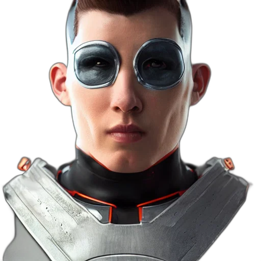 face, robot, mask, jacket transparent PNG cut-out