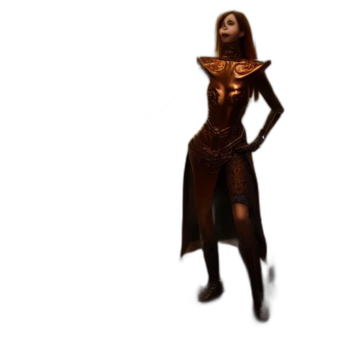 dress, staff, robot, creature transparent PNG cut-out