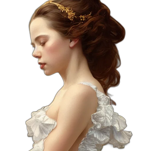 dress, crown, jewelry, face transparent PNG cut-out