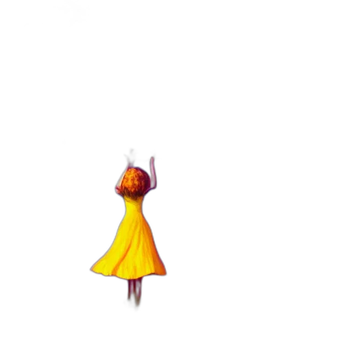 dress, staff, umbrella, flower, pixel art, 3d render, concept art, cartoon transparent PNG cut-out