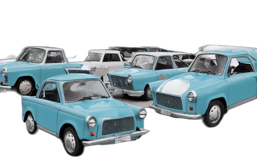 car, 3d render, trabant, brought, back, 2022 transparent PNG cut-out