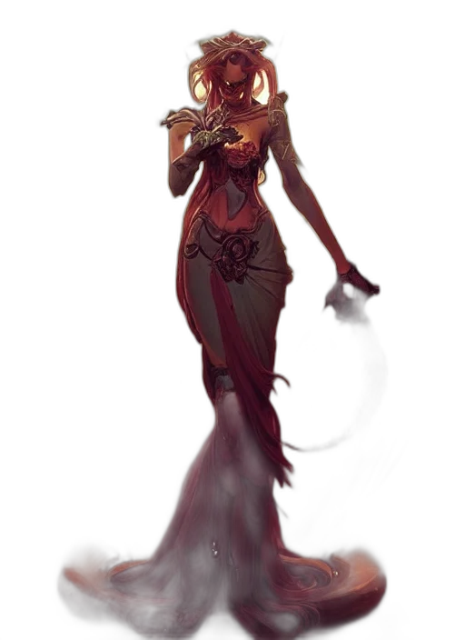dress, staff, weapon, mask, concept art, fantasy art, pixel art, comic book art transparent PNG cut-out
