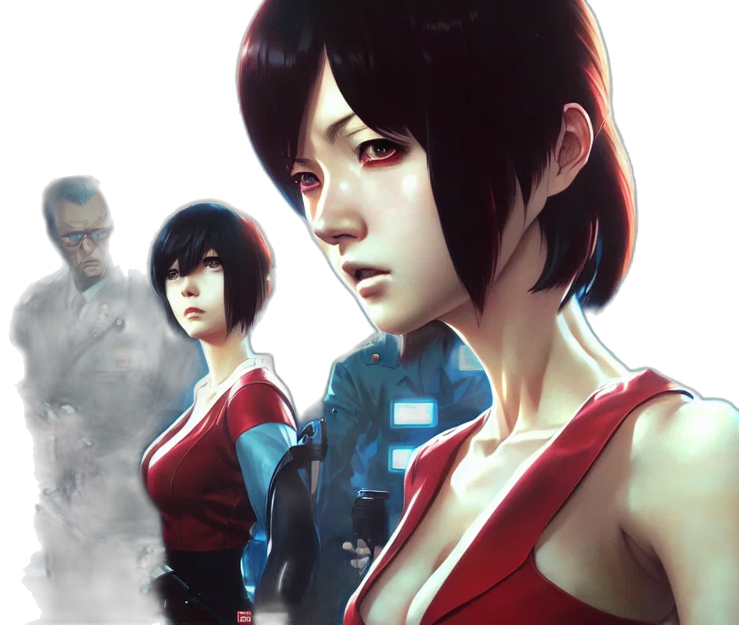 concept art, cyberpunk, comic book art, fantasy art transparent PNG cut-out