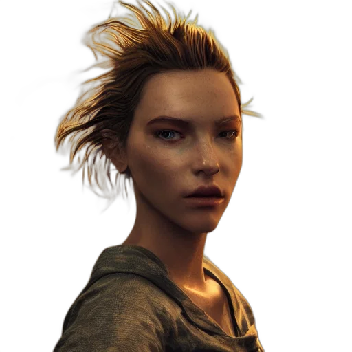 face, hair, staff, concept art transparent PNG cut-out