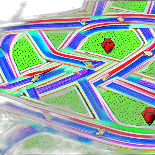 3d render, rainbow, road, mario transparent PNG cut-out