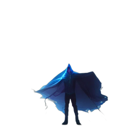 umbrella, jacket, mask, creature, concept art, pixel art, fantasy art, 3d render transparent PNG cut-out