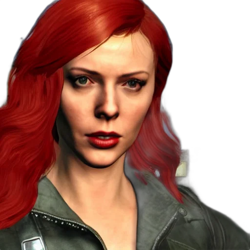 photorealistic, 3d render, concept art, comic book art, natasha, romanov, fallout transparent PNG cut-out