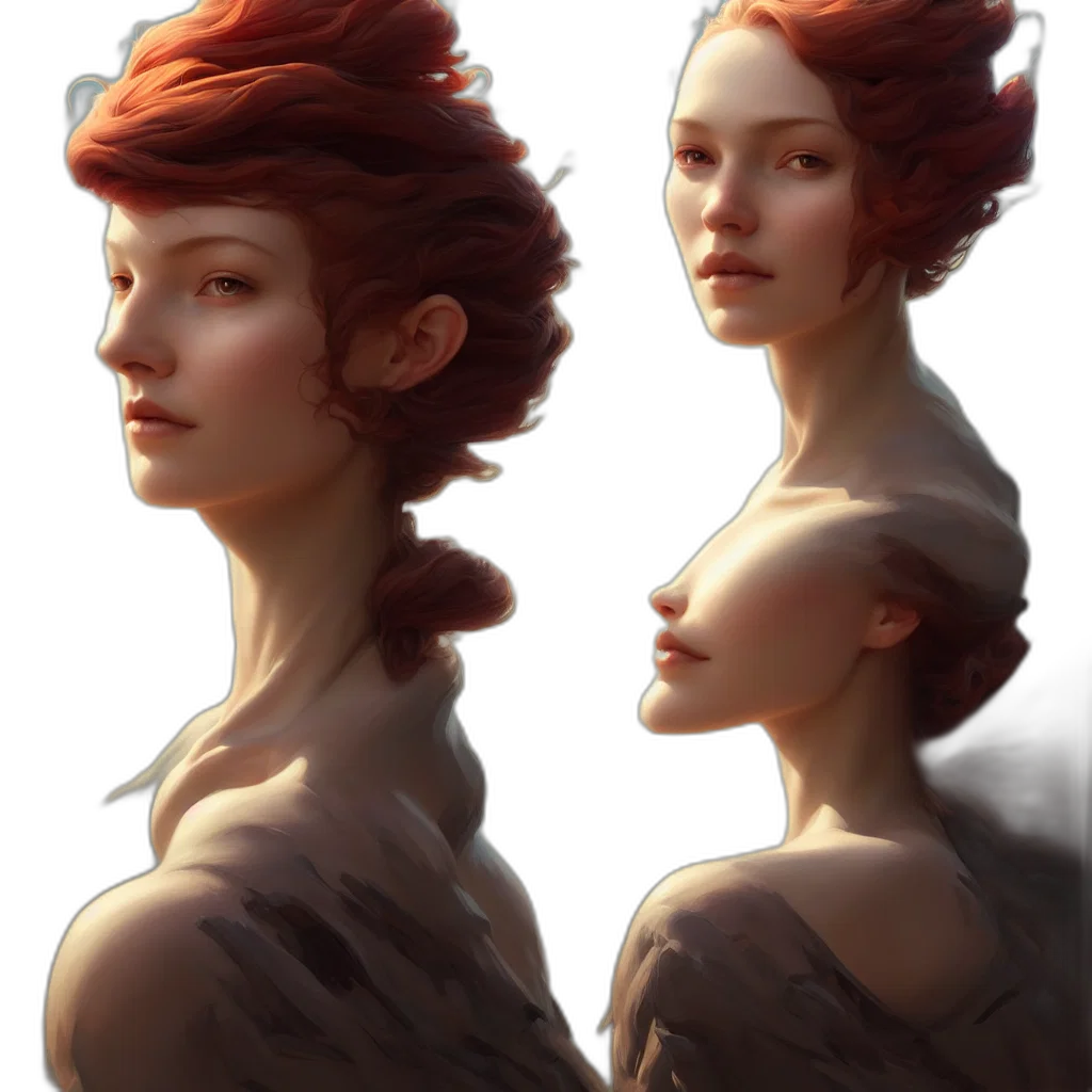 crown, face, dress, concept art, fantasy art, photorealistic, oil painting, fire transparent PNG cut-out
