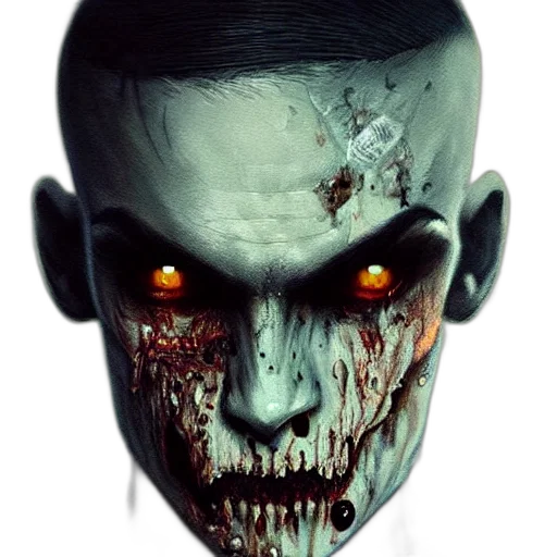 face, mask, creature, concept art, photorealistic, comic book art, fantasy art, zombie transparent PNG cut-out