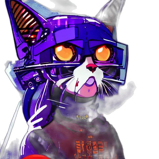robot, mask, cyberpunk, vaporwave transparent PNG cut-out