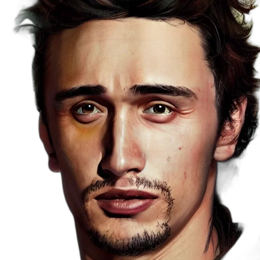 face, photorealistic, oil painting, cartoon transparent PNG cut-out