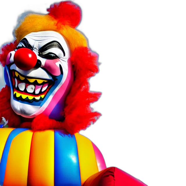 3d render, scary, clown, made transparent PNG cut-out
