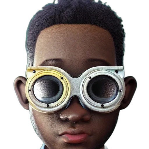 robot, face, mask, creature, 3d render, concept art, cartoon, cyberpunk transparent PNG cut-out