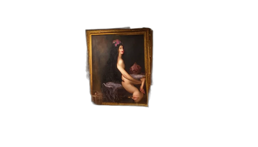 furniture, dress, jewelry, face, oil painting, photorealistic, fantasy art, concept art transparent PNG cut-out