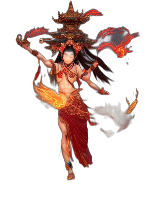 staff, dragon, concept art, fantasy art, pixel art, comic book art, fire, underwater transparent PNG cut-out