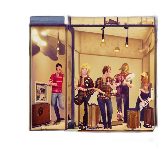 concept art, rock, band, playing transparent PNG cut-out